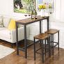 Bar Table, Fine High Table, Kitchen Table, 120 x 40 x 100 cm, Dining Table, with Sturdy Metal Frame, Easy Assembly, Rustic Brown and Black Image 2