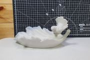 Collectable Valencia Hand Made In Italy Dove Figurine Ornament White Dove on Leaf