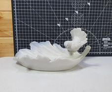 Collectable Valencia Hand Made In Italy Dove Figurine Ornament White Dove on Leaf