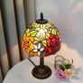 Lamp - Rose Flower Stained Glass Table Lamp 8x8x14 Inches - Rose Flower Style Desk Reading Light - Bedroom & Living Room Decor Image 3