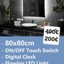 LED Bathroom Mirror Flowing LED Digital Clock Image 2