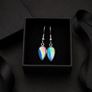 925 Sterling Silver & Dichroic Glass Earrings Image 2