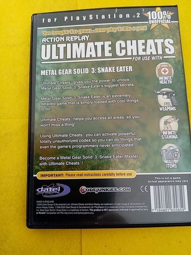 Ultimate Cheats Metal Gear Solid 3 PlayStation 2 Ps2 Games Original
