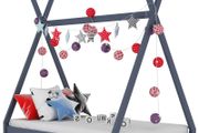 Kids Bed Frame Grey Solid Pine Wood 90x200 cm