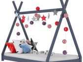 Kids Bed Frame Grey Solid Pine Wood 80x160 cm