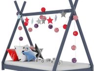 main image for ad Kids Bed Frame Grey Solid Pine Wood 80x160 cm