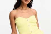 River Island yellow bandeau top SZ Large NEW