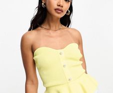 River Island yellow bandeau top SZ Large NEW