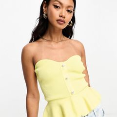 River Island yellow bandeau top SZ Large NEW
