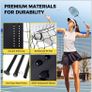 Outdoor Badminton Net Set with Anti-Sag Winch System - Official Size 6.1x1.55m, 4 Rackets, 3 Badminton Balls, Durable PE Net and Carrying Bag for Backyard, Beach and Family Games Image 3