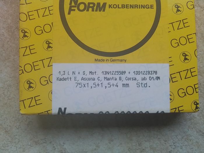 Opel 1.3 Standard Piston Rings.
