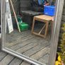 Large silver frame mirror with matching silver lamp Image 2