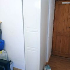 Like New: IKEA METOD High cabinet with shelves, white/Bodbyn off-white