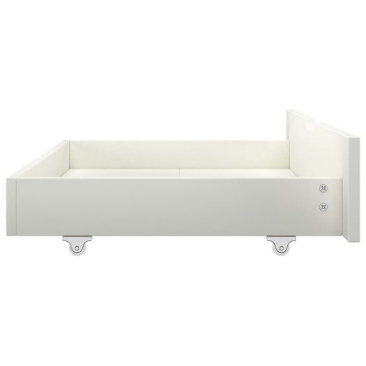 Bed Frame with 2 Drawers White Solid Pine Wood 100x200 cm