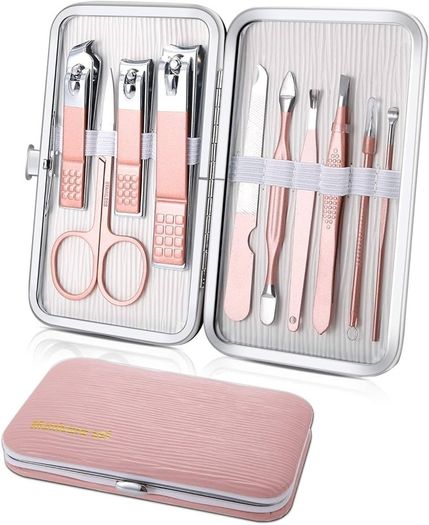 FREE P&P | 10pcs Professional Nail Clippers Kit Pedicure Care Tools-Stainless Steel Grooming Tools for Travel