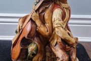 Rare Large Antique Ornament 1960s  Chalkware ' The Buskers'