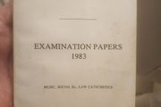 The National University Of Ireland.  Examination Papers 1983. Music, Socialsc,lawcatechetics. Paperback In Good Condition. See Photos For Same.