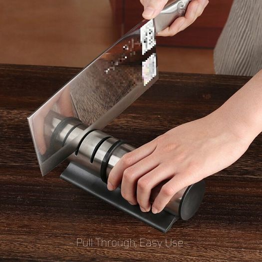 Kitchen Knife Sharpener 3 Stage Pull-Through Design with Anti-Slip Pads