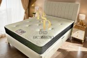 3ft Cream Fabric Bed and Mattress