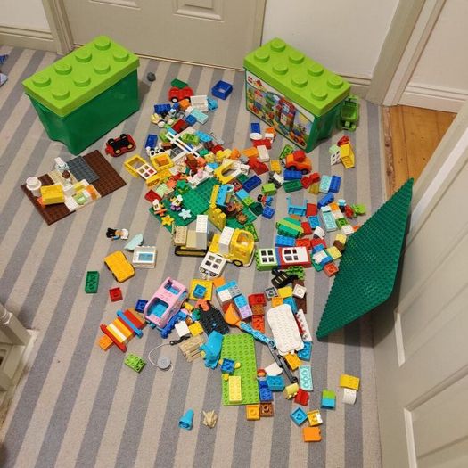 5kg Huge LEGO Duplo Bulk Lot with 2 Storage Boxes & Large Baseplate