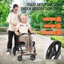 Wheelchair Aluminum Alloy Transport Chair Foldable 45.7 cm W Seat 99.8 kg Image 5