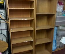 6 Tall Wooden Bookcases + 10 Extra Shelves