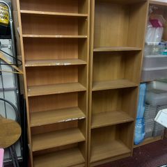 6 Tall Wooden Bookcases + 10 Extra Shelves