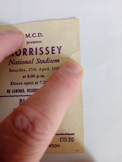 Morrissey  Concert Ticket From 1991 National Stadium.