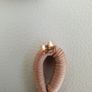 Pom pom mocha colour drop earrings Image 4