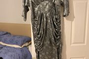 silver and black dress