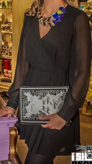 A WEAR black chiffon long sleeved dress