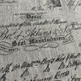 3.2 metres of 61 inch width vintage script linen in greige Image 6