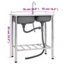 Camping Sink Double Basins with Tap Stainless Steel Image 6
