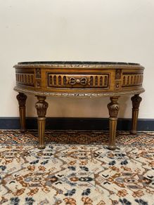FLASH SALE ! Was 350 now 300 ! Louis XVI Style Demi Lune Console with Marble Top
