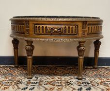 FLASH SALE ! Was 350 now 300 ! Louis XVI Style Demi Lune Console with Marble Top