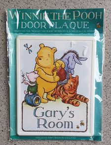 BNIP - Winnie The Pooh - "Gary's Room" Door Plaque