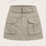 Khaki Cargo Skirt Image 4