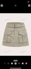 Khaki Cargo Skirt