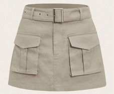 Khaki Cargo Skirt