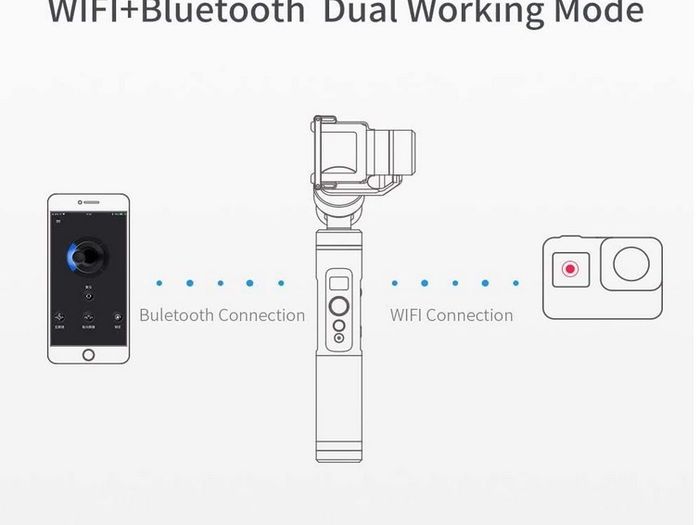FEIYUTECH G6 3 Axis Handheld Splashproof Gimbal for Gopro / Action Camera Stabiliser Splashproof & Water Resistant Stabilizer Bluetooth & WIFI LCD Technology