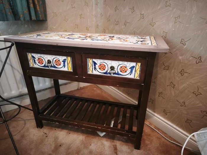 Vintage Hand-Painted Console Table