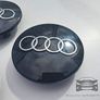 Set/4x 68-69 mm Gloss BLACK 3D AUDI alloy wheel centre caps cap 800601170 Hub Cover Image 4