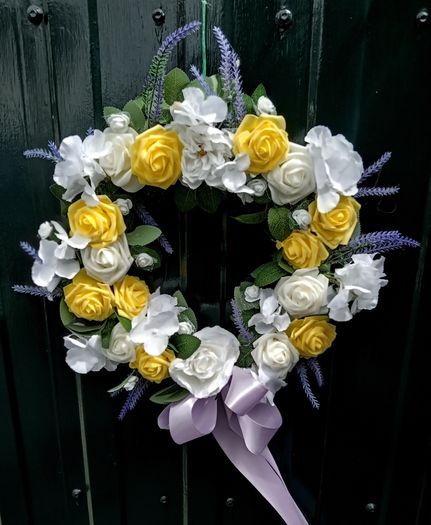 Lemon and White Summer Door Wreath