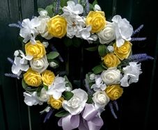 Lemon and White Summer Door Wreath
