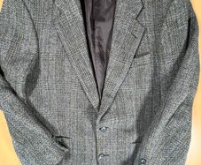 Herring Tweed Single-Breasted Blazer Mens - sz 40 - Medium - Grey Mix Vintage M&S St Michael