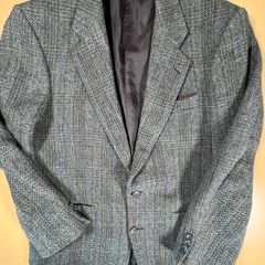Herring Tweed Single-Breasted Blazer Mens - sz 40 - Medium - Grey Mix Vintage M&S St Michael