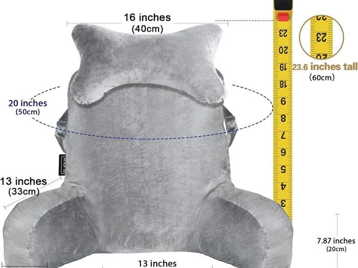 Pillow with Arm Support & Side Pockets