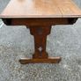 Solid oak trestle style writing desk Image 3