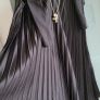 BOOHOO Night Heave Satin Tie Detail Shoulders Pleated Swing Dress Sz 12 - BNWT Image 2