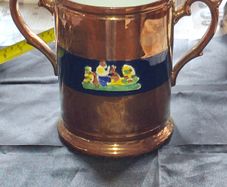 Very Large Antique Victorian Staffordshire Copper Lustreware 2 Handle Mug, 1830 to 1860 likely produced in England